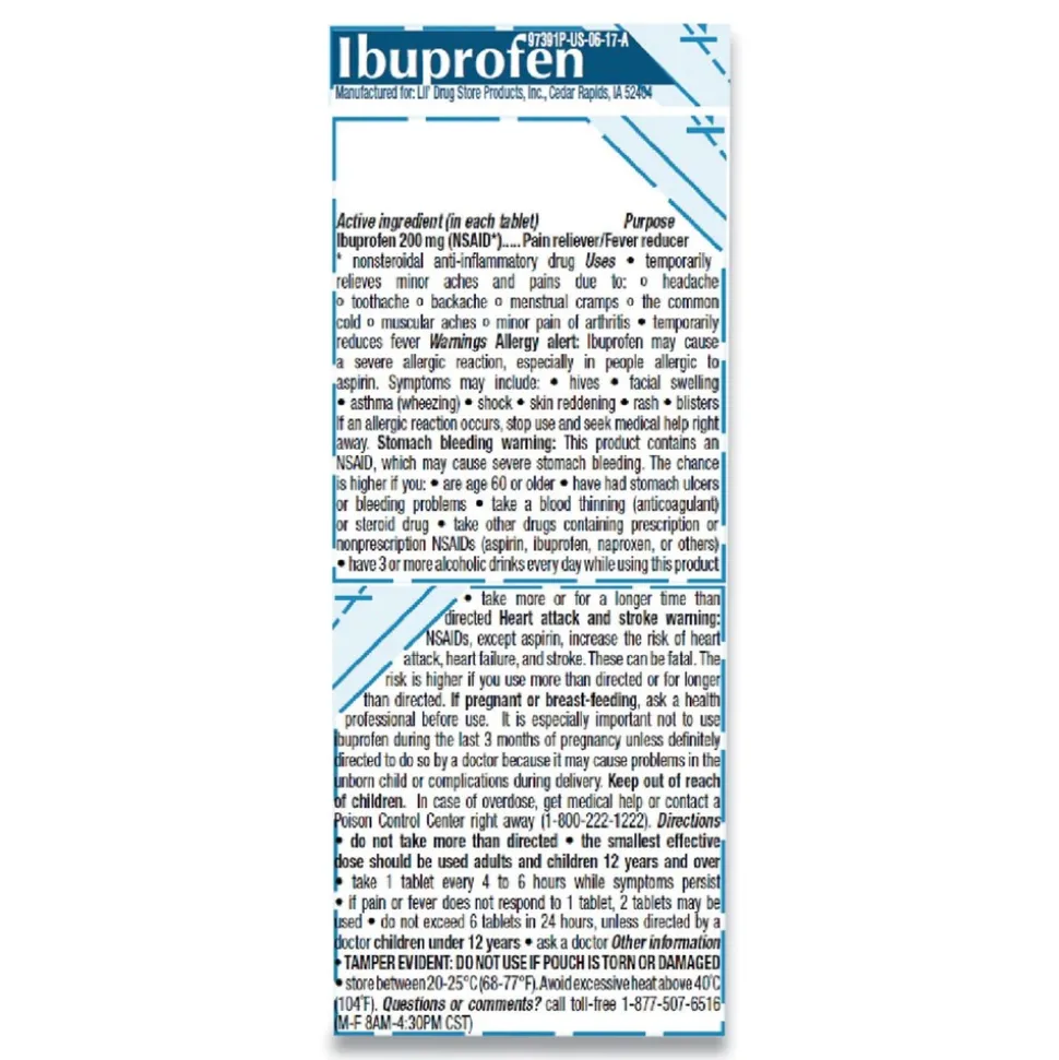 Lil' Drugstore 200 mg Ibuprofen Refill Pack (50/Box)