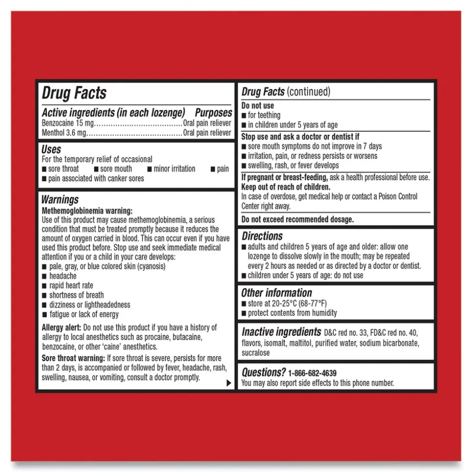 Lysol Extra Strength Sore Throat Lozenge - Cherry (384/Carton)