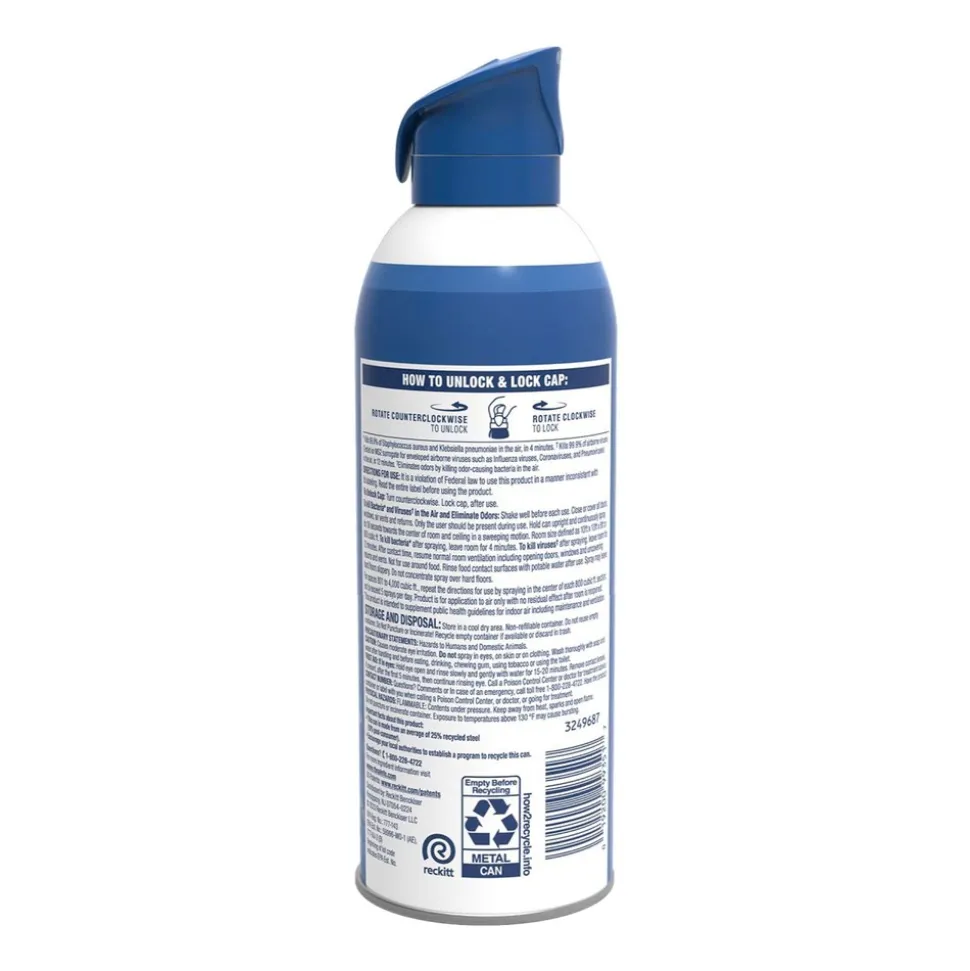 LYSOL Brand 10 oz Aerosol Air Sanitizer Spray - White Linen (6/Carton)