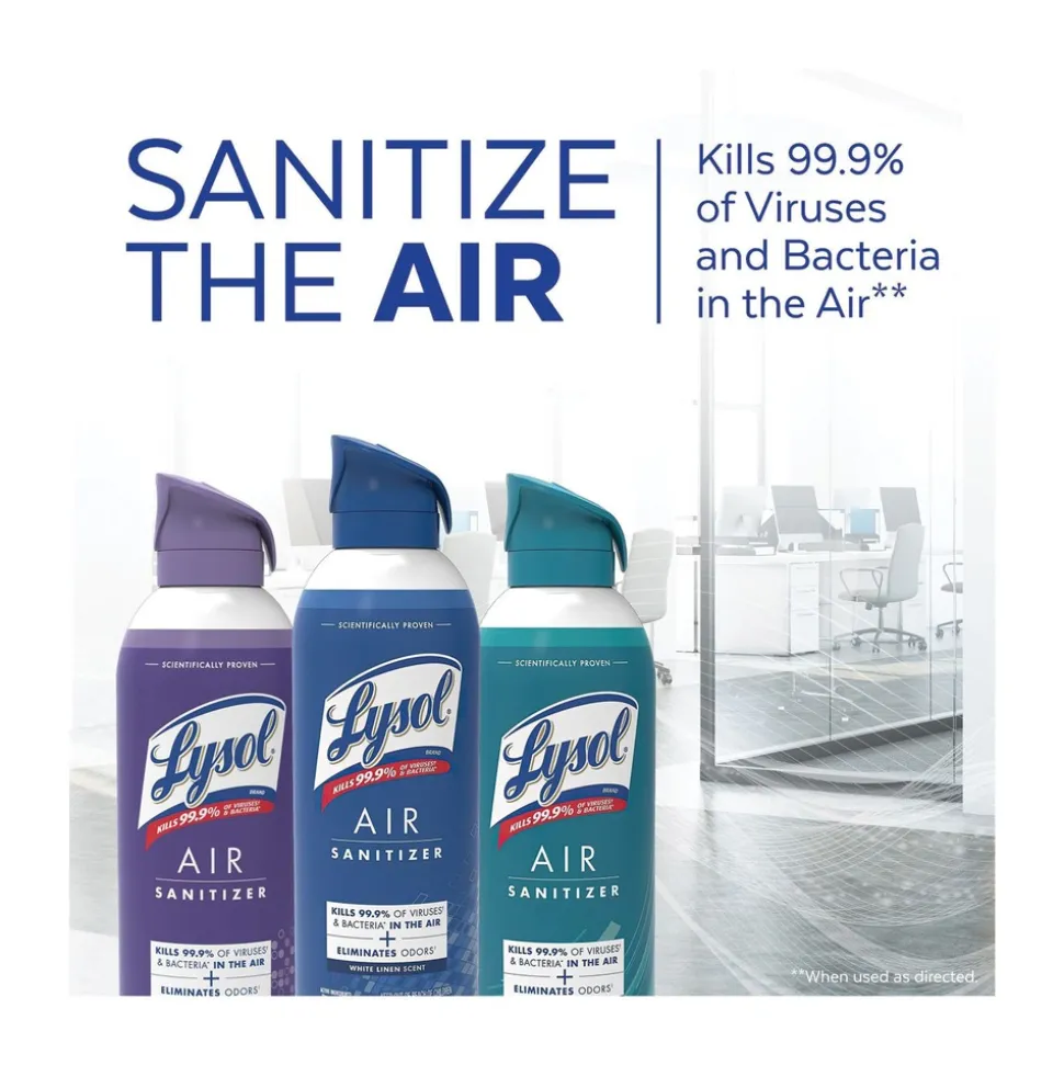 LYSOL Brand 10 oz Aerosol Air Sanitizer Spray - White Linen (6/Carton)