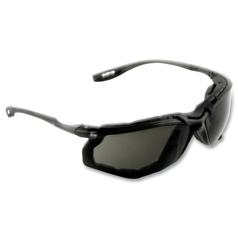 3M Virtua CCS Protective Eyewear with Foam Gasket - Black/Gray Plastic Frame Gray Polycarbonate Lens