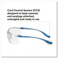 3M Virtua Plastic Frame Polycarbonate Lens Sport CCS Protective Eyewear - Blue Frame/Clear Lens