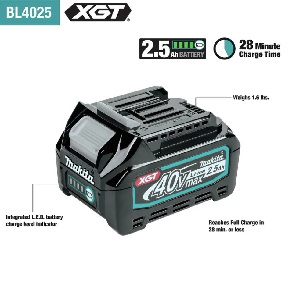Makita 40V max XGT Brushless Lithium-Ion 23 Gauge Cordless Pin Nailer Kit (2.5 Ah)