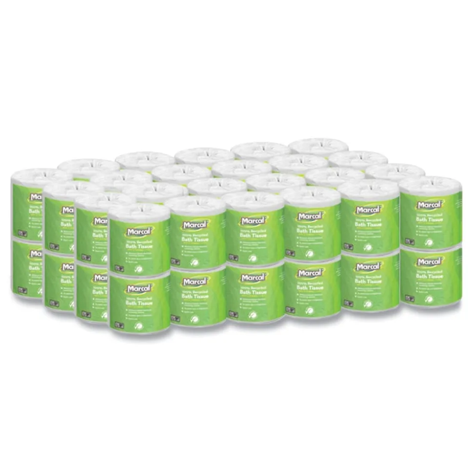 Marcal 2 Ply 100% Recycled Septic Safe Bath Tissues - White (48/Carton)