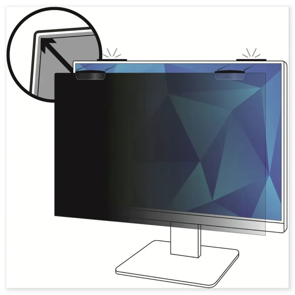 3M 16:9 Aspect Ratio Comply Magnetic Attach Privacy Filter for 24 in. Widescreen Flat Panel Monitor