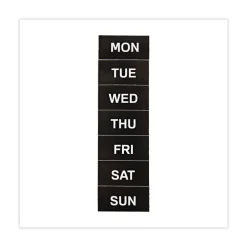 MasterVision 2 in. x 1 in. Days of Week Interchangeable Magnetic Board Accessories - Black/White (7/Pack)