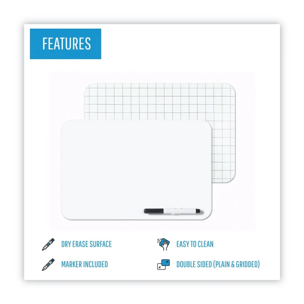 MasterVision 11.88 in. x 8.25 in. Dry Erase Lap Board - White Surface
