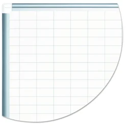 MasterVision 48 in. x 36 in. 1 in. x 2 in. Cells Gridded Magnetic Steel Dry Erase Project Planning Board - White Surface/Satin Aluminum Frame