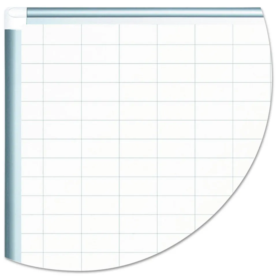 MasterVision 48 in. x 36 in. 1 in. x 2 in. Cells Gridded Magnetic Steel Dry Erase Project Planning Board - White Surface/Satin Aluminum Frame