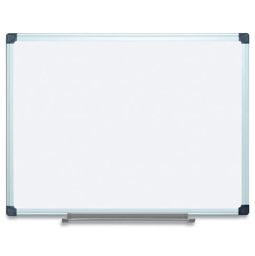 MasterVision 36 in. x 48 in. Porcelain Value Dry Erase Board - White Surface/Satin Aluminum Frame