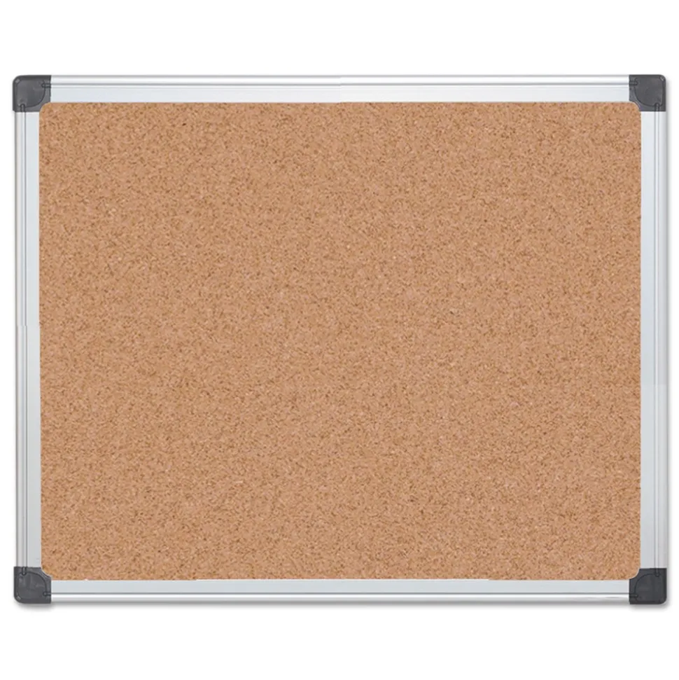 MasterVision 24 in. x 36 in. Value Cork Bulletin Board with Aluminum Frame - Tan/Silver