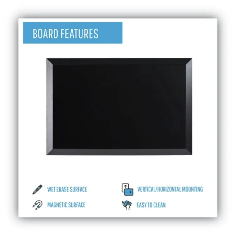 MasterVision 36 in. x 24 in. Wood Frame Kamashi Wet-Erase Board - Black