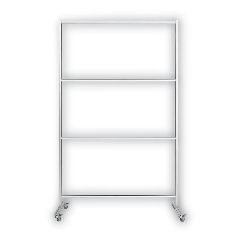 MasterVision 49 in. x 22 in. x 69 in. Protector Series Mobile Glass Panel Divider - Clear/Aluminum