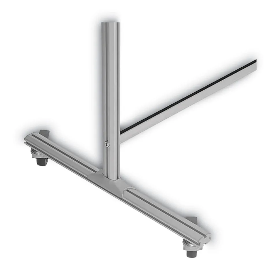 MasterVision 49 in. x 22 in. x 81 in. Protector Series Mobile Glass Panel Divider - Clear/Aluminum