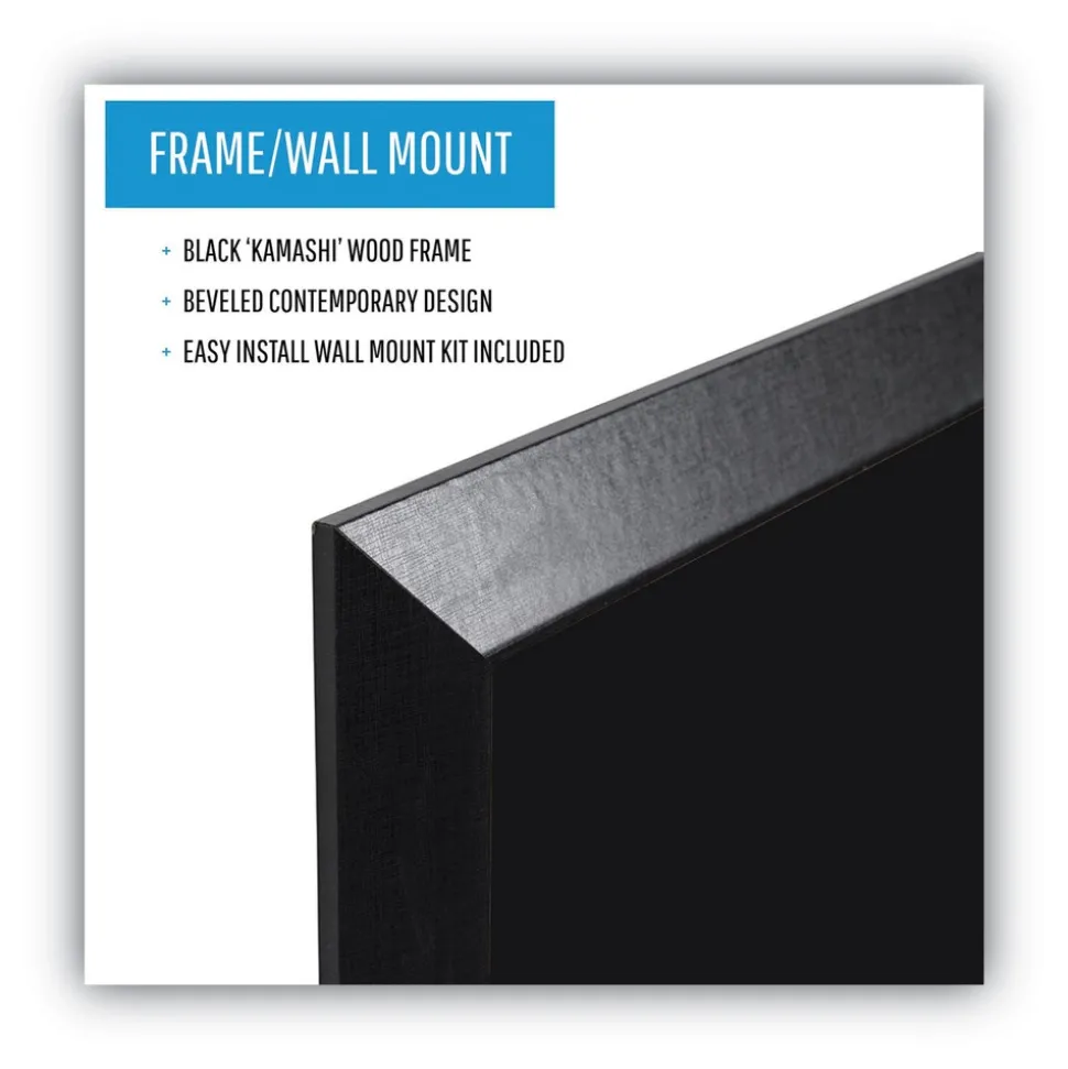 MasterVision Kamashi 36 in. x 24 in. Wood Frame Chalk Board - Black