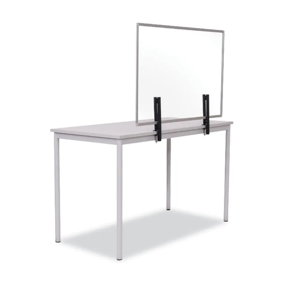 MasterVision Protector Series 35.4 in. x 0.16 in. x 23.6 in. Glass Aluminum Desktop Divider - Clear (1/Carton)