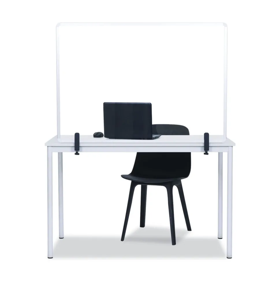 MasterVision Protector Series 35.4 in. x 0.16 in. x 23.6 in. Glass Aluminum Desktop Divider - Clear (1/Carton)