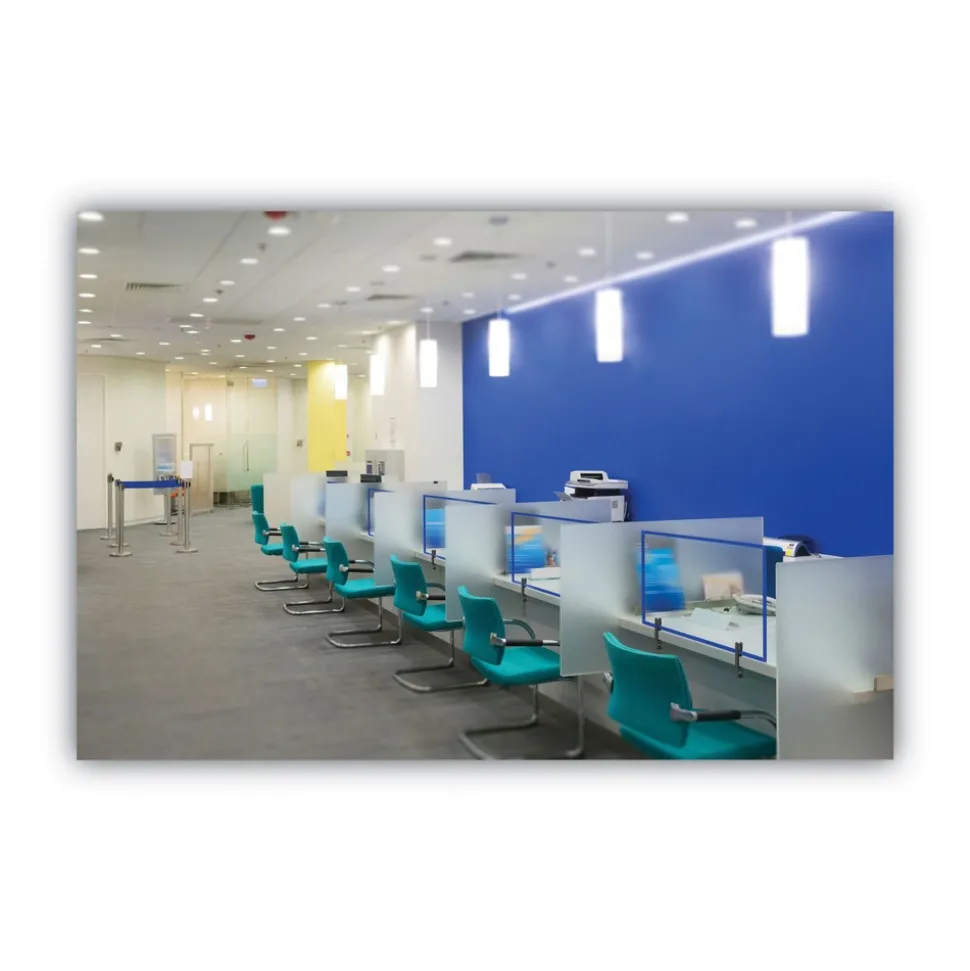 MasterVision Protector Series 35.4 in. x 0.16 in. x 23.6 in. Glass Aluminum Desktop Divider - Clear (1/Carton)