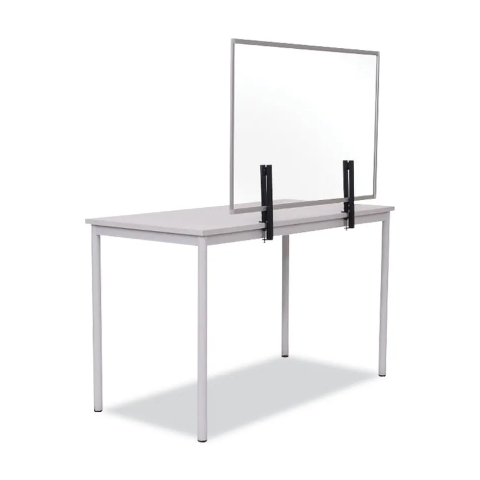 MasterVision Protector Series 40.9 in. x 0.16 in. x 27.6 in. Glass Aluminum Desktop Divider - Clear (1/Carton)