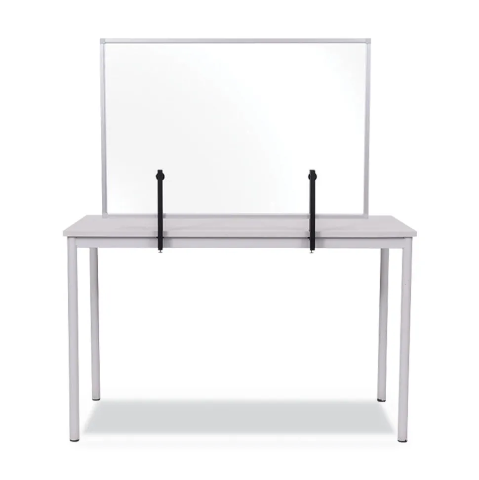 MasterVision Protector Series 40.9 in. x 0.16 in. x 27.6 in. Glass Aluminum Desktop Divider - Clear (1/Carton)