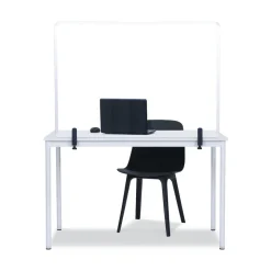 MasterVision Protector Series 40.9 in. x 0.16 in. x 27.6 in. Glass Aluminum Desktop Divider - Clear (1/Carton)