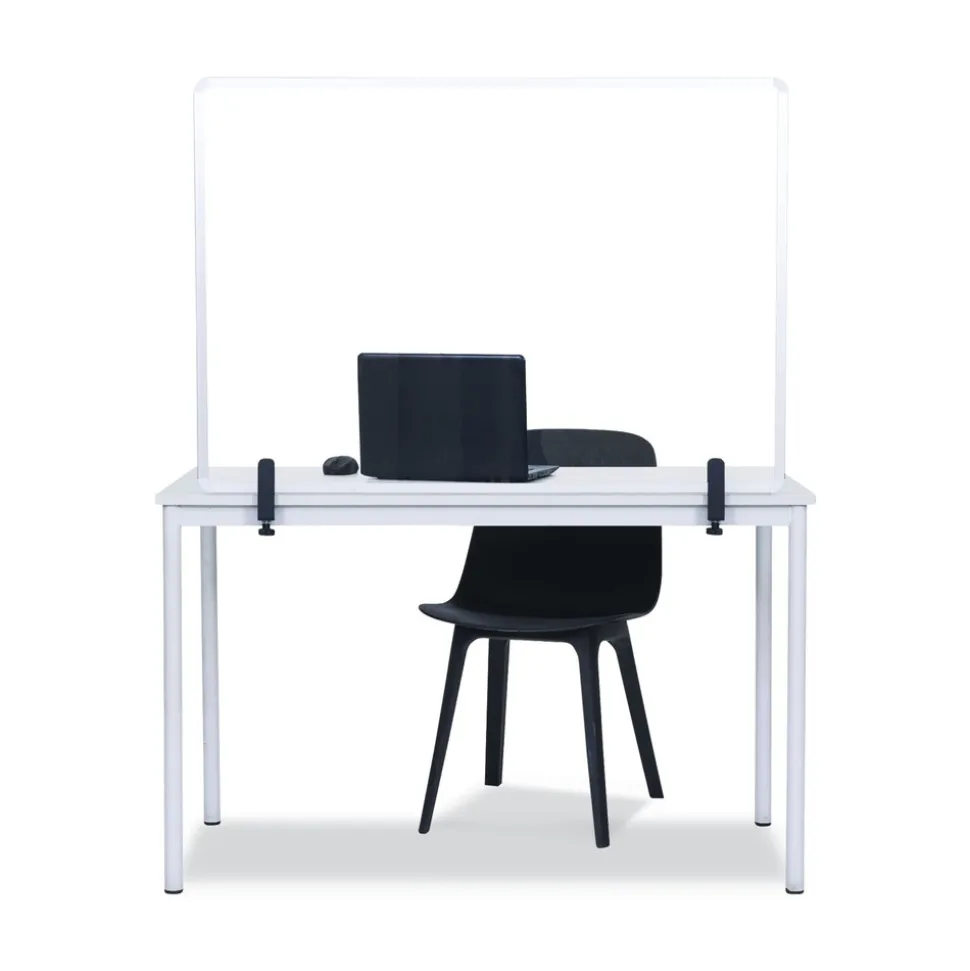 MasterVision Protector Series 40.9 in. x 0.16 in. x 27.6 in. Glass Aluminum Desktop Divider - Clear (1/Carton)