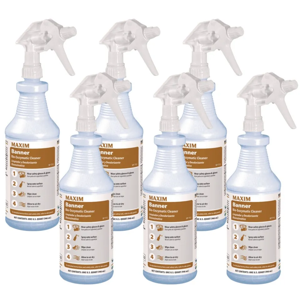 Maxim Banner 32 oz. Bottle Safe-to-Ship Bio-Enzymatic Cleaner - Fresh Scent (6/Carton)