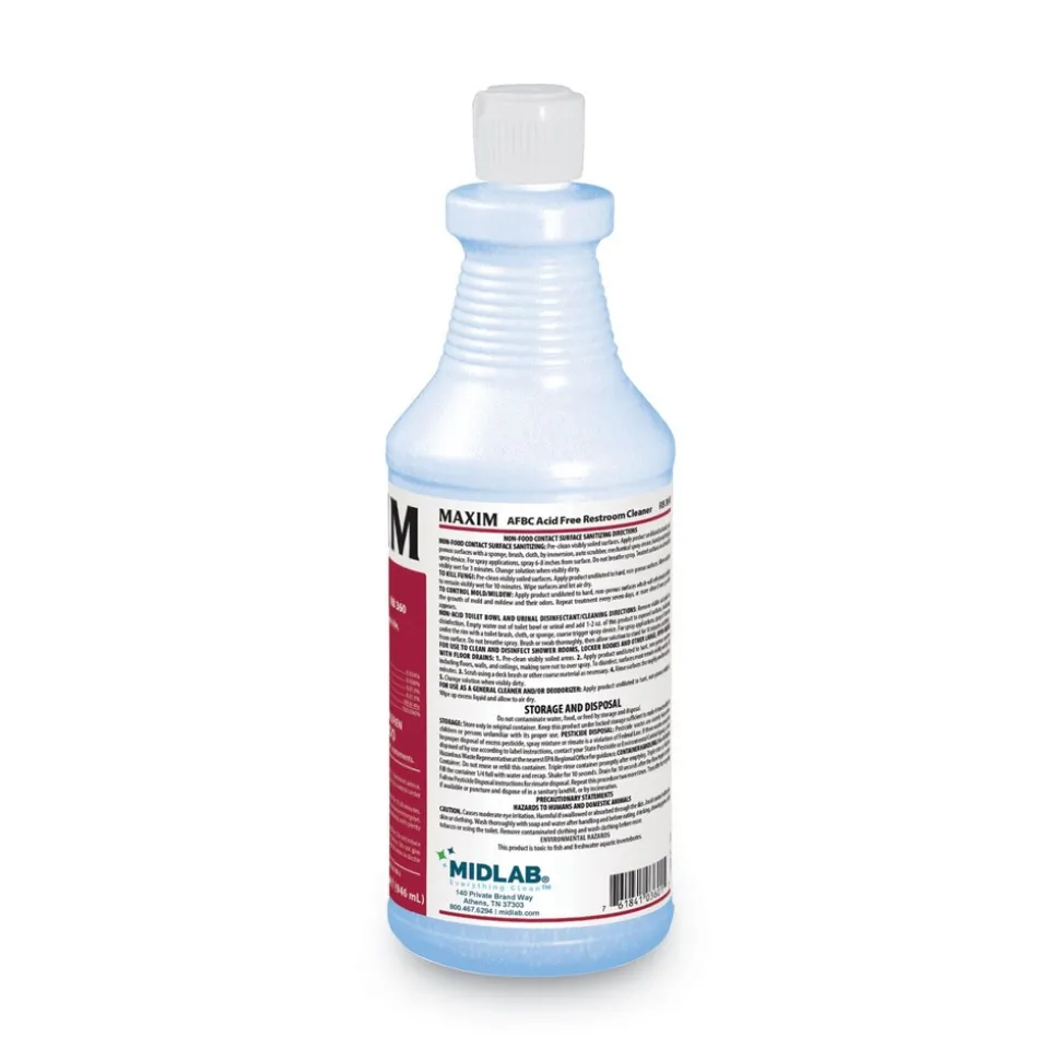 Maxim 32 oz. Bottle Safe-to-Ship AFBC Acid-Free Restroom Cleaner - Fresh Scent (6/Carton)