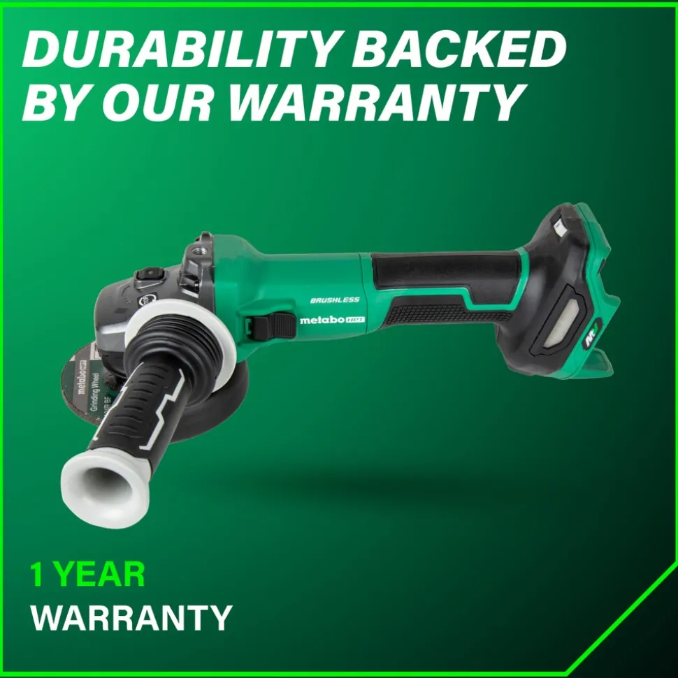 Metabo HPT G3612DVEQ6M 36V MultiVolt Lithium-Ion Brushless Variable Speed Slide Switch 4-1/2 in. Disc Angle Grinder (Tool Only)