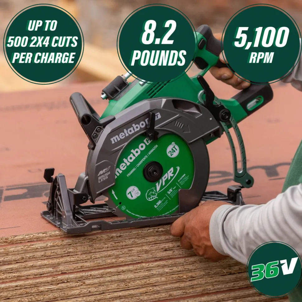 Metabo HPT MultiVolt 36V Brushless Lithium-Ion 7-1/4 in. Cordless Rear Handle Circular Saw Kit (4 Ah)