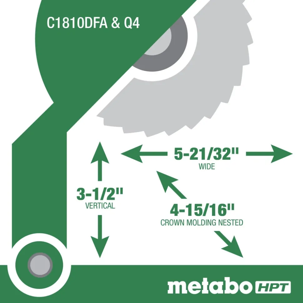 Metabo HPT 18V MultiVolt Brushless Lithium-Ion 10 in. Cordless Single Bevel Miter Saw (Tool Only)