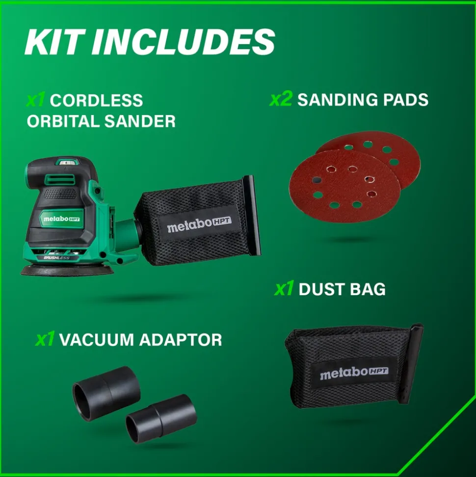 Metabo HPT 18V MultiVolt Lithium-Ion 5 in. Cordless Random Orbit Sander (Tool Only)