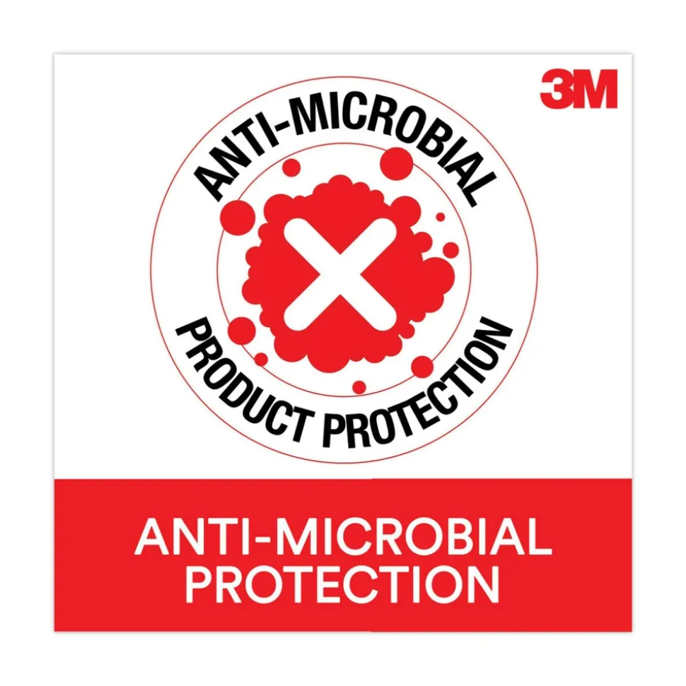 3M 25.5 in. x 10.6 in. Antimicrobial Gel Mouse Pad/Keyboard Wrist Rest Platform - Black/Silver