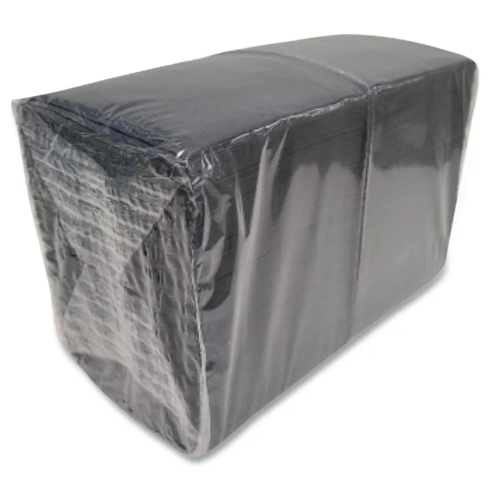 Morcon Paper 9 in. x 9.5 in. 2-Ply Morsoft Beverage Napkins - Black (1000/Carton)