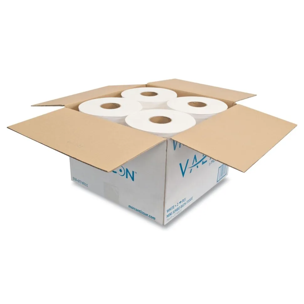 Morcon Paper 2-Ply Septic Safe 17 ft. Bath Tissues - Jumbo, White (12 Rolls/Carton)