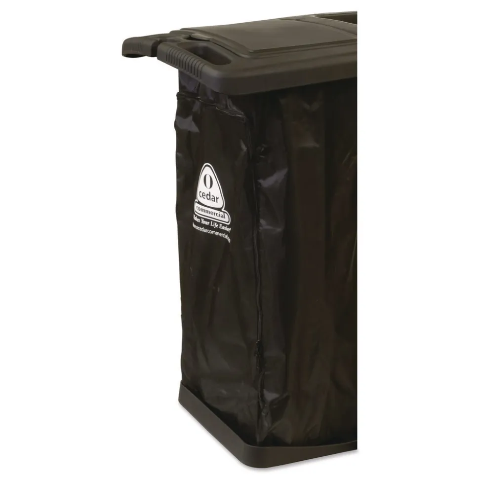 Nexstep Commercial Products Premier Janitor Cart, 2 Shelves, Plastic, 18.25 x 44.5 x 38, Black
