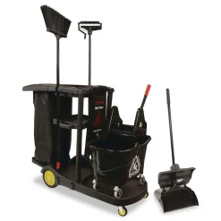 Nexstep Commercial Products Premier Downpress Mop Bucket and Wringer, 35 qt, Black