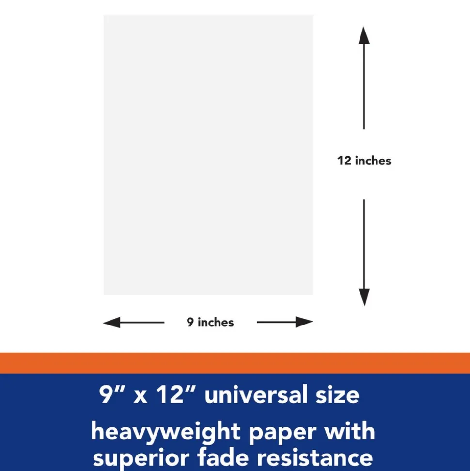 Pacon 9 in. x 12 in. 76 lbs. Text Weight Tru-Ray Construction Paper - White (50 Packs/Carton)