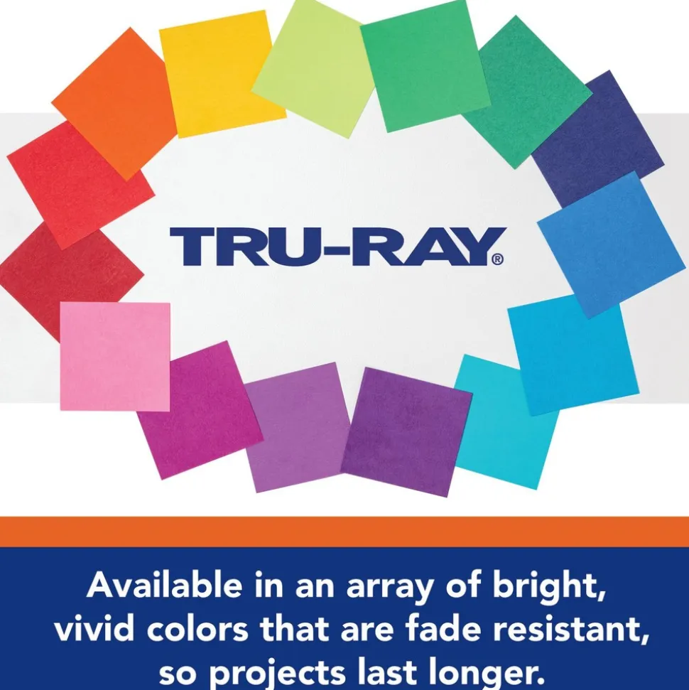 Pacon 9 in. x 12 in. 76 lbs. Text Weight Tru-Ray Construction Paper - White (50 Packs/Carton)