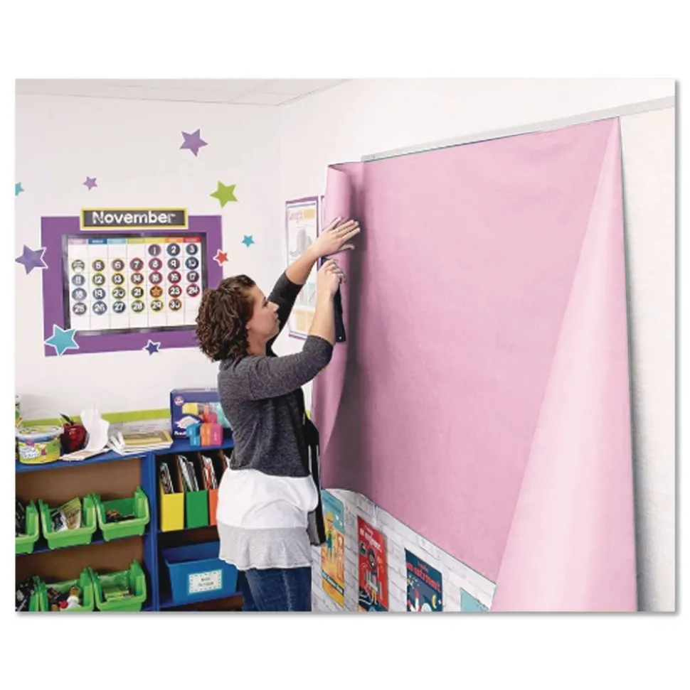 Pacon 35 lbs. Wrapping Weight 36 in. x 1000 ft. Rainbow Duo-Finish Colored Kraft Paper - Pink (1-Roll)