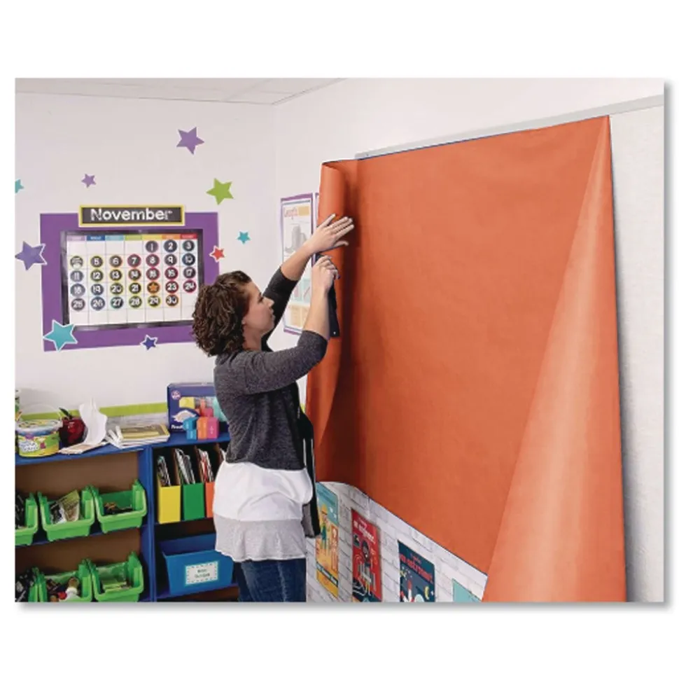 Pacon 35 lbs. Wrapping Weight 36 in. x 1000 ft. Rainbow Duo-Finish Colored Kraft Paper - Orange (1-Roll)