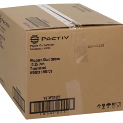 Pactiv Corp. 10.25 in. Giant Paper-Wrapped Straw - Translucent (1800/Carton)