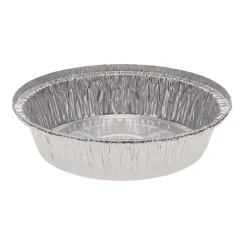Pactiv Corp. Y52730 7 in. Diameter x 1.53 in. h 24 oz Aluminum Take-Out Container - Silver (250/Carton)