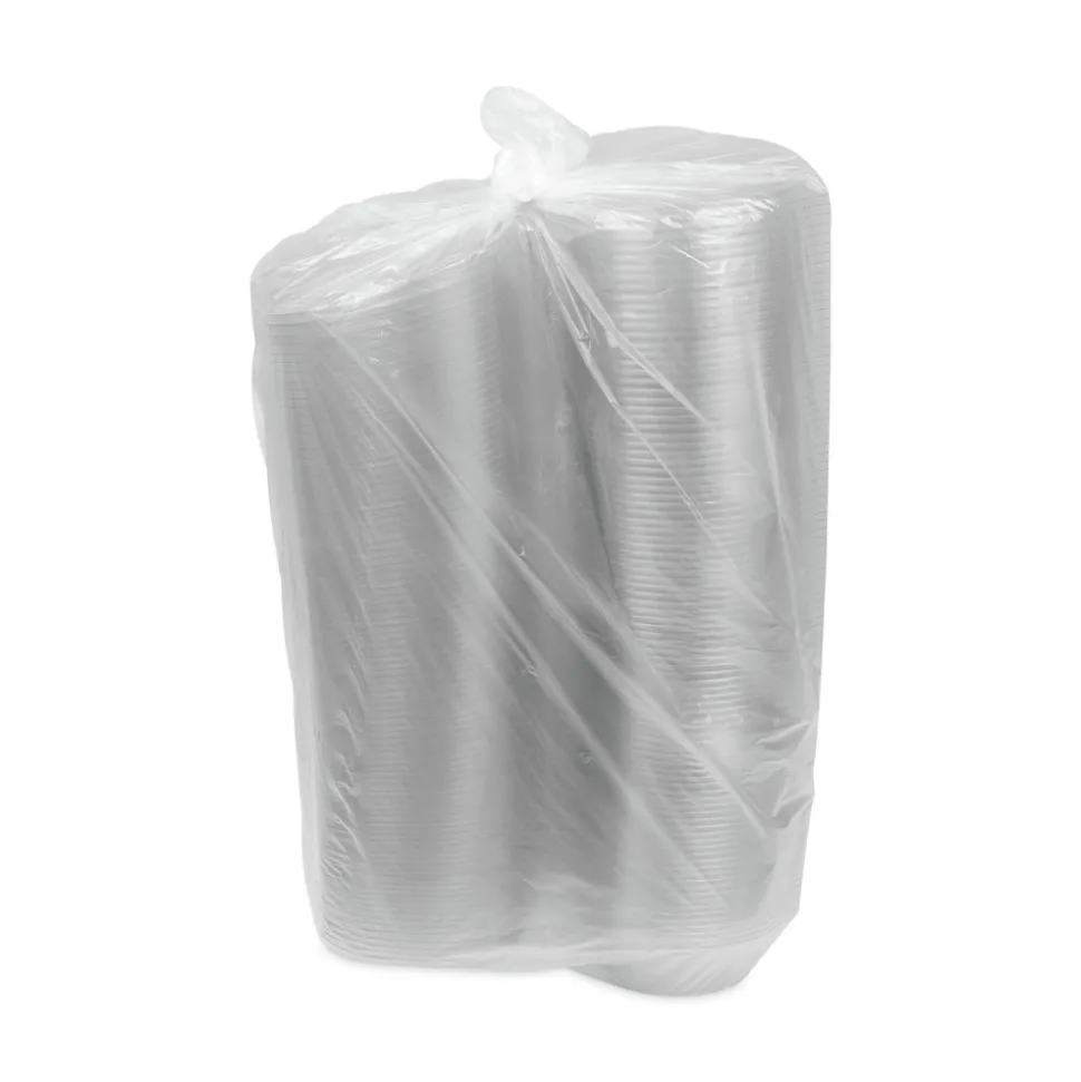 Pactiv Corp. YCA910480000 EarthChoice 48 oz. Recycled PET Hinged Container - Clear (190/Carton)