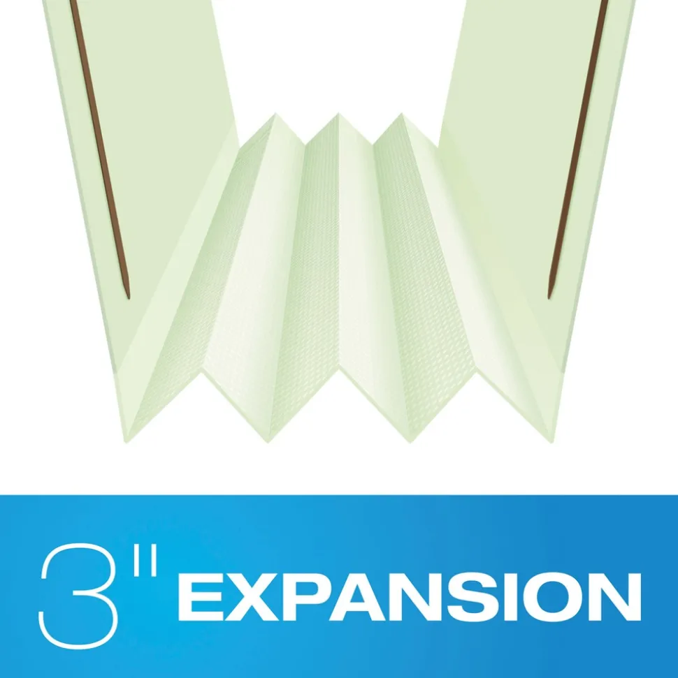 Pendaflex 1/3-Cut Tabs 3 in. Expansion 2 Fasteners Letter Size Heavy-Duty Pressboard Folders with Embossed Fasteners - Green (25/Box)