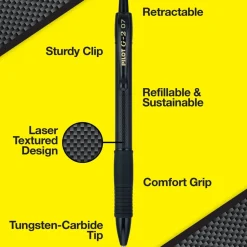 Pilot G2 Edge Premium Fine 0.7 mm Gel Pen - Black Ink/Black Barrel (36/Pack)