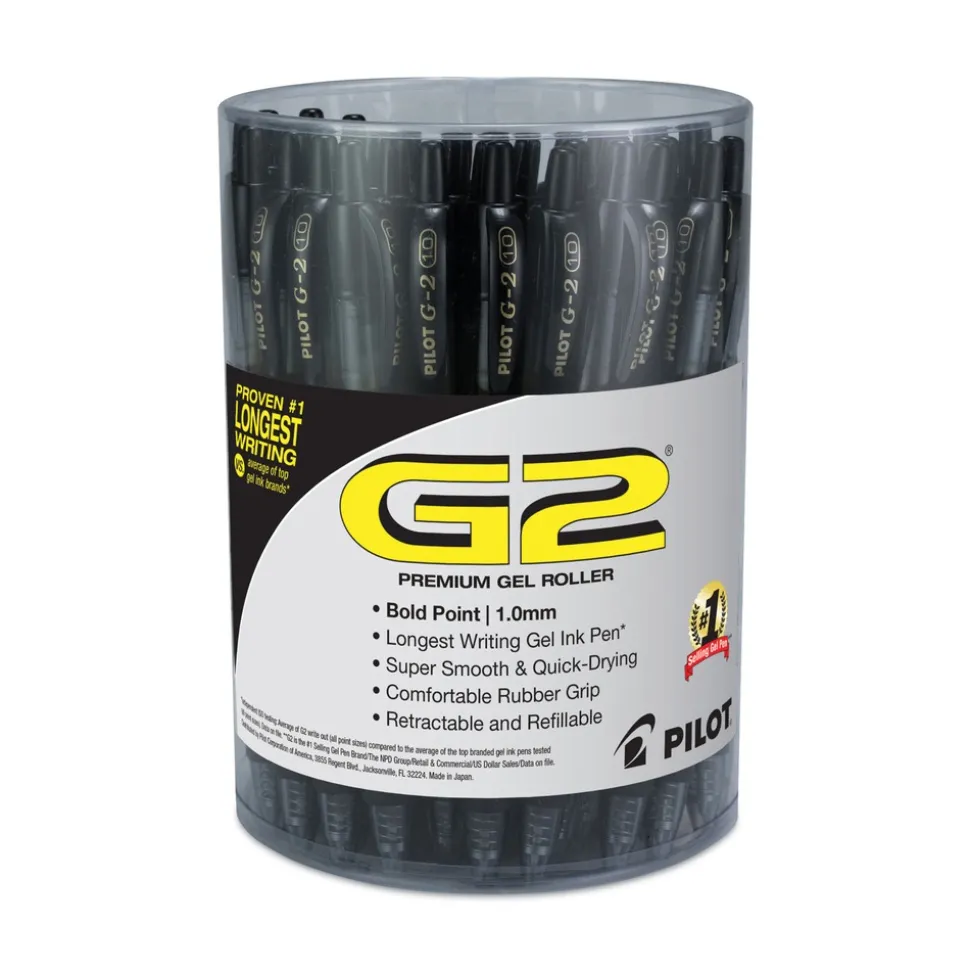 Pilot G2 Premium Bold 1 mm Gel Pen Convenience Pack - Black Ink/Smoke/Black Barrel (36/Pack)
