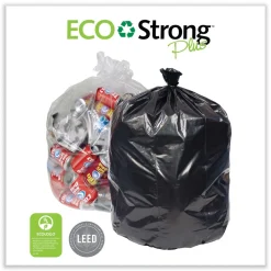 Pitt Plastics Eco Strong Plus 38 in. x 58 in. 16 mic 60 Gallon Can Liners - Natural (200/Carton)
