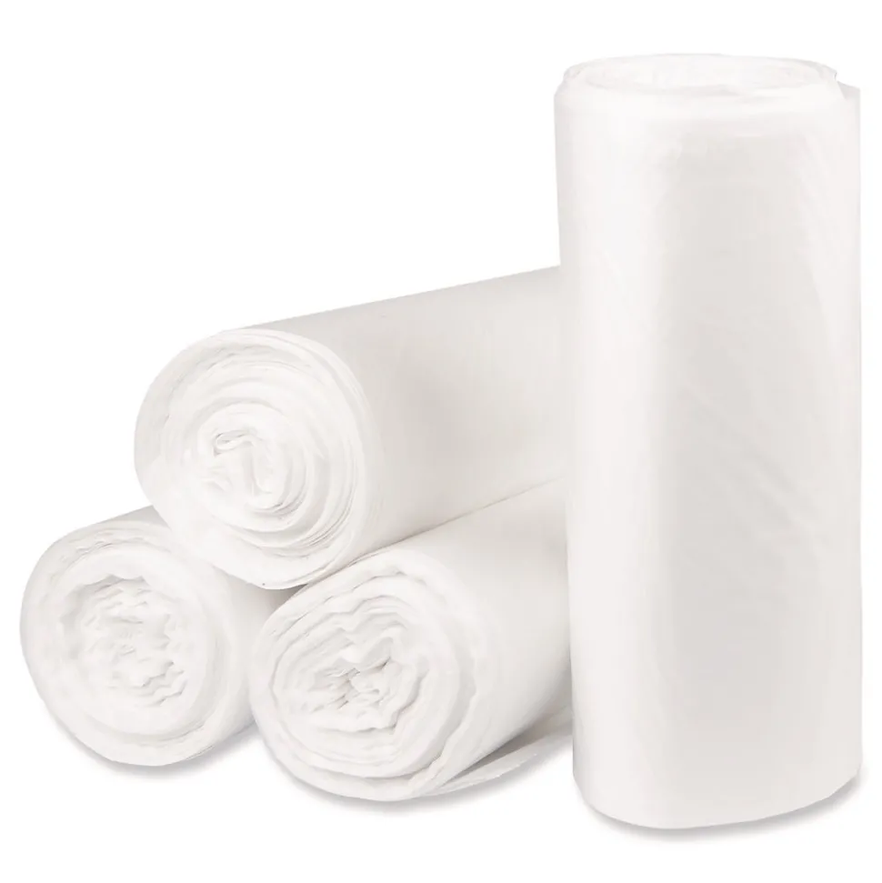 Pitt Plastics Eco Strong Plus 33 in. x 39 in. 13 mic 33 Gallon Can Liners - Natural (250/Carton)