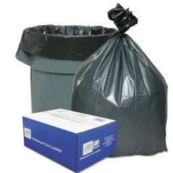 Platinum Plus 39 in. x 56 in. 60-Gallon 1.55 mil. Can Liners - Gray (50/Carton)